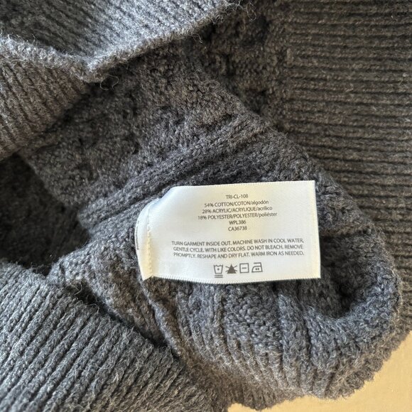 Haggar Fisherman Cable Knit Sweater in Charcoal - Picture 8 of 8